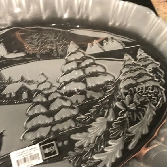 Mikasa “Rare” Chrystal Holiday Winter Dreams  Large 18” Canapé platter NEW $35 - Picture 4 of 9